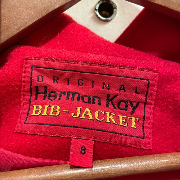 Vintage Herman Kay red wool toggle coat 8 - Picture 6 of 10